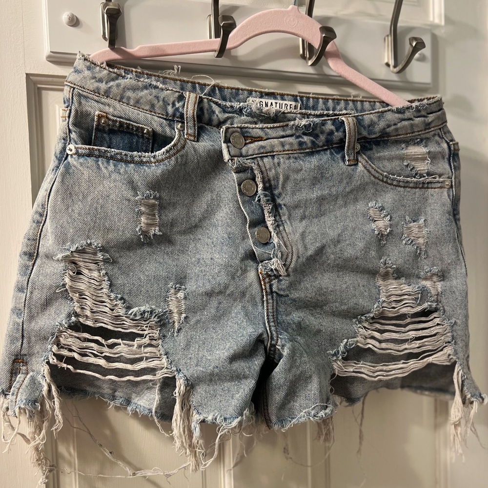 Denim Short- Angled buttons